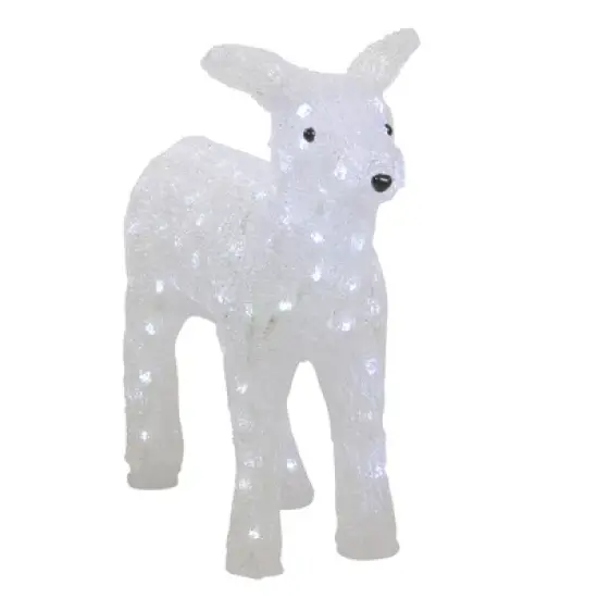Northlight Lighted Commercial Grade Acrylic Baby Reindeer Christmas Outdoor Decoration - 18" - Polar White Lights image {2}