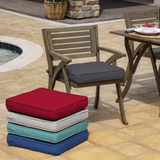 Arden Selections 20" x 20" ProFoam Outdoor Dining Seat Cushion Slate image {2}
