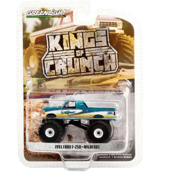 1993 Ford F-250 Monster Truck Teal "Wildfoot" "Kings of Crunch" Series 11 1/64 Diecast Model Car by Greenlight image {2}