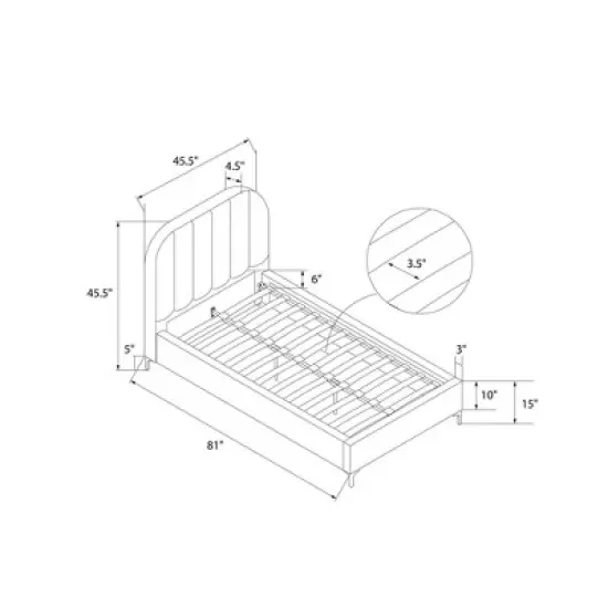 Cara Velvet Upholstered Bed - Room & Joy image {8}