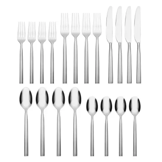 Cambridge Silversmiths 20pc Aero Mirror Flatware Set: Stainless Steel Silverware, Service for 4, Dishwasher-Safe image {3}