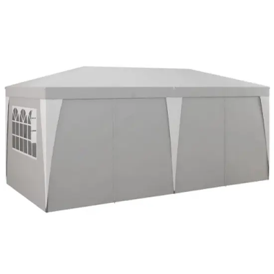 Outsunny 232.25" x 117" Pop Up Canopy Tent with 6 Removable Sidewalls, 4 Windows and Adjustable Height for Outdoor Events, Party, Wedding, Gray image {3}