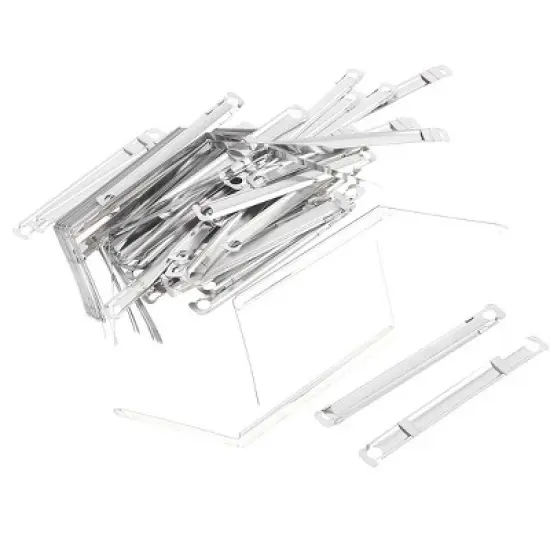 Unique Bargains Silver Tone Metal Organizer Binder Documents Clip Paper Fasteners 50 Sets image {5}
