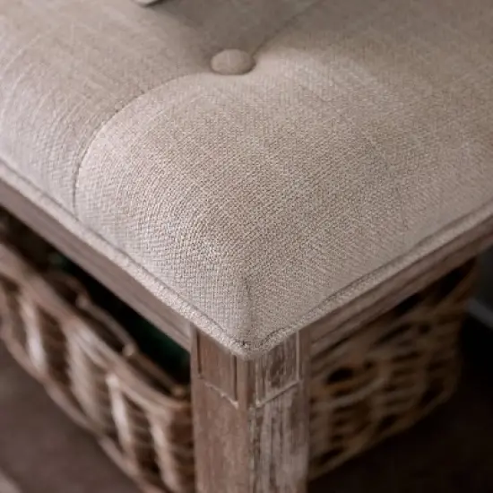 Wixam Tufted Bench Beige/Brown - HOMES: Inside + Out image {5}