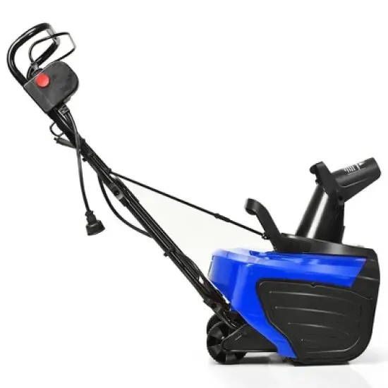 15Amp Corded Snow Blower w/ 180&deg;Chute Rotation & 2 Transport Wheels Red\Blue image {9}