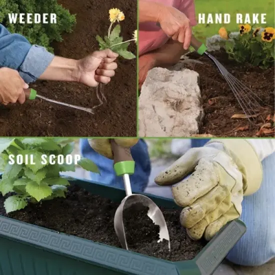 6-Piece Garden Tool Set - Hand Trowel, Hand Weeder, Hand Rake, Hand Transplanter, Hand Scoop and Hand Cultivator - Ames image {2}