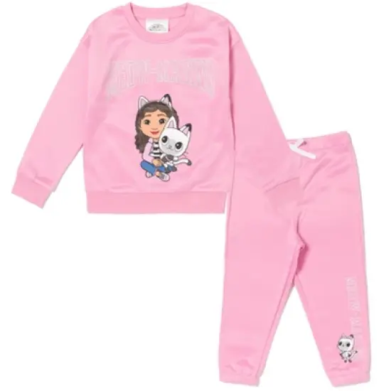 Dreamworks Gabby's Dollhouse Pandy Paws Girls Fleece Sweatshirt and Pants Set Little Kid to Big Kid image {14}