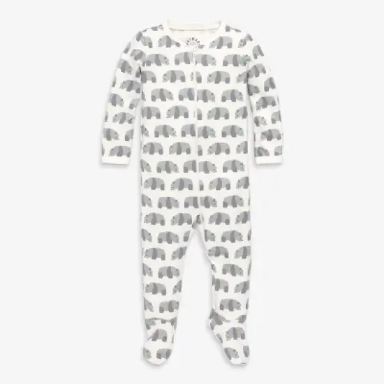 Primary Baby Organic Animal Friends Zip Footie image {5}