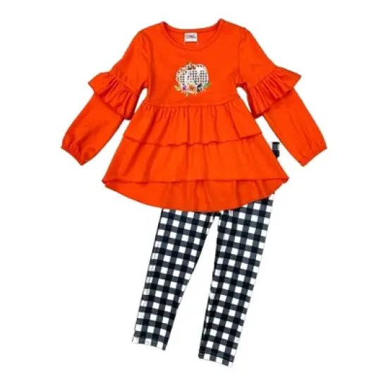 Girls Channel the Flannel Plaid Legging Set - Mia Belle Girls image {2}