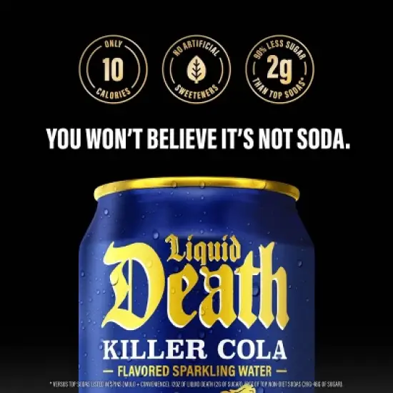 Liquid Death Killer Cola Sparkling Water - 6pk/12 fl oz Cans image {5}