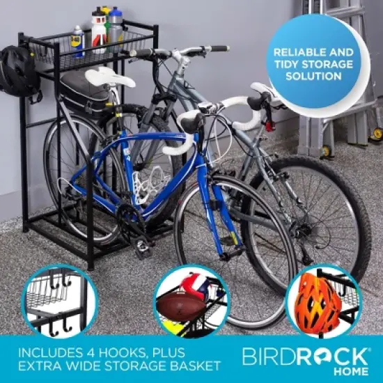BIRDROCK HOME 2 Bike Stand Rack with Storage image {3}