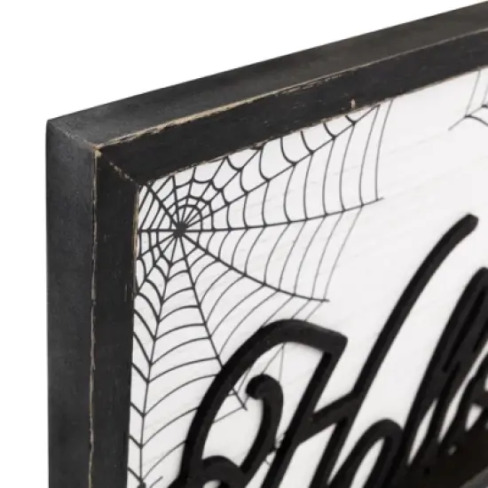 Northlight Framed "Happy Halloween" Spider Web Wall Sign - 23.5" image {4}