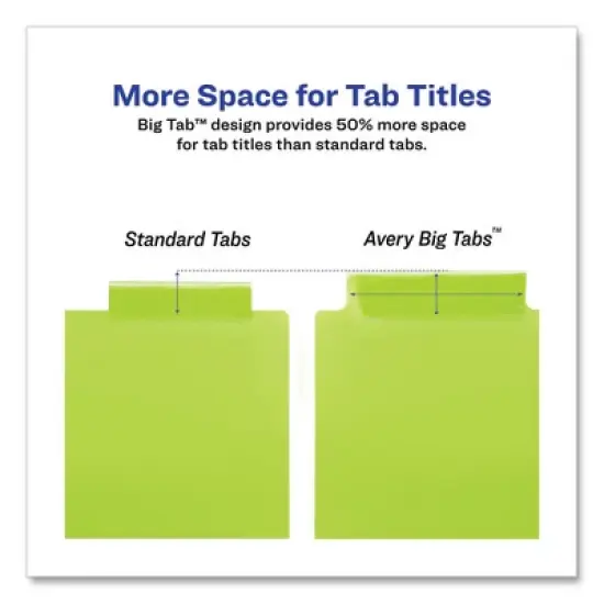 Avery Insertable Big Tab Plastic 2-Pocket Dividers, 5-Tab, 11.13 x 9.25, Assorted, 1 Set image {5}