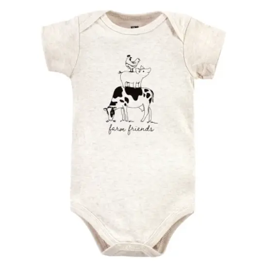 Hudson Baby Unisex Baby Cotton Bodysuits, Farm Friends image {2}