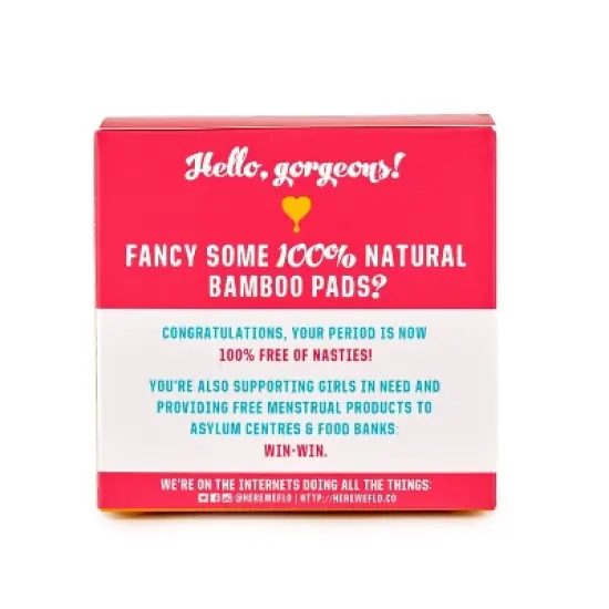 Flo Organic Bamboo Silky-Soft Ultra-Thin Absorbent with Wings Day Maxi Pads - 16ct image {1}