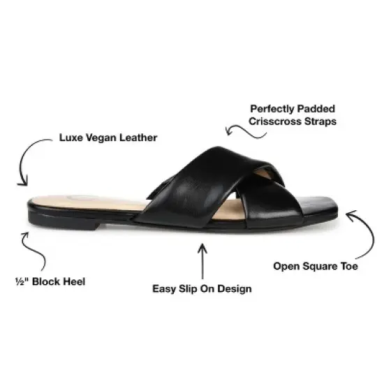 Journee Collection Womens Carlotta Slide Flat Sandals image {7}