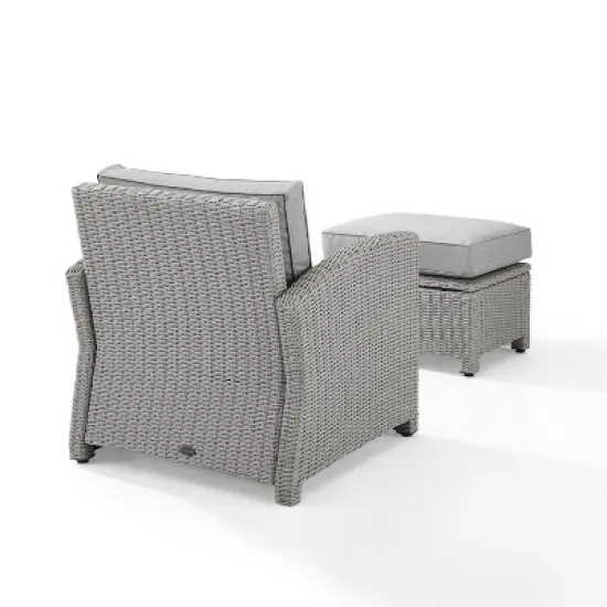Bradenton 2pc Outdoor Wicker Arm Chair & Ottoman Set - Crosley image {7}