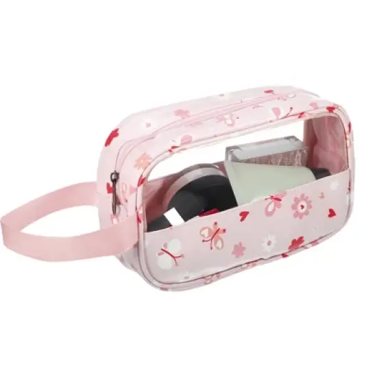 Unique Bargains Durable Small Makeup Bag Pink 1 Pc image {3}