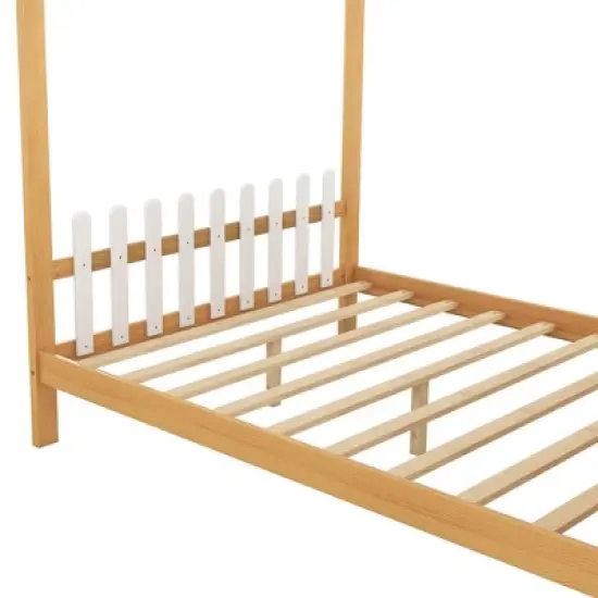 Full Size Platform Bed with Built-in Desk, Two Drawers and Individual Pen Storage - ModernLuxe image {10}