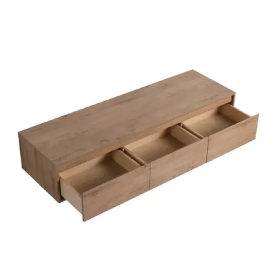 ChicFurnit Bathroom Vanity 60 Inch Floating Vanity with Soft Close Drawer for Bathroom, Brown, 58.69"*17.94"*11" image {1}