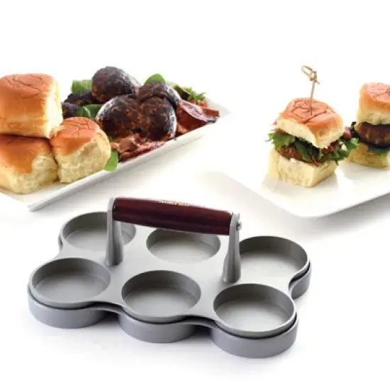 Norpro Nonstick Cast Aluminum Mini Burger Press, Makes 6 Sliders image {5}