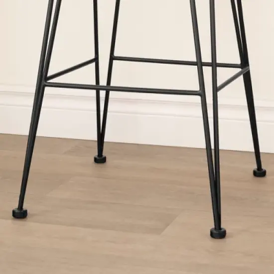 2pk Balka Rattan Counter Height Barstool with Armrests Rattan/Black - South Shore image {7}