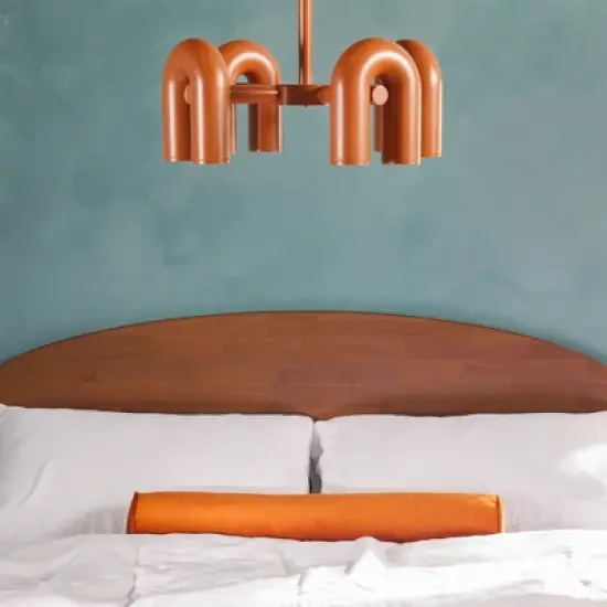 Saracina Home King Boho Arched Headboard Solid Pine Bed image {4}