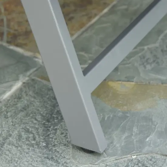 Outsunny 3-Piece Patio Couch Furniture Set with 2 Convertible Sofas, 1 Coffee Table, & Weather-Fighting Cushions, Gray image {5}