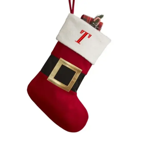 Personalization Mall Santa Belt Embroidered Initial Christmas Stockings image {21}
