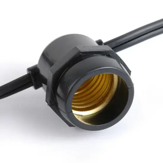 Novelty Lights Edison Outdoor String Lights with 25 In-Line Sockets Black Wire 37.5 Feet image {5}