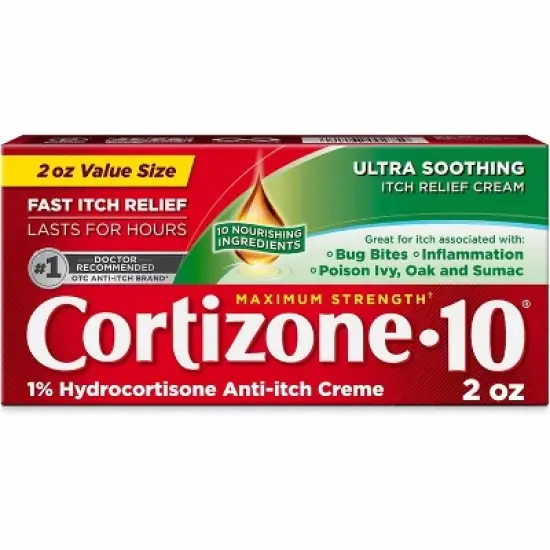 Cortizone 10 Hydrocortisone 1% Anti-Itch Creme Maximum Strength 2 Oz image {10}