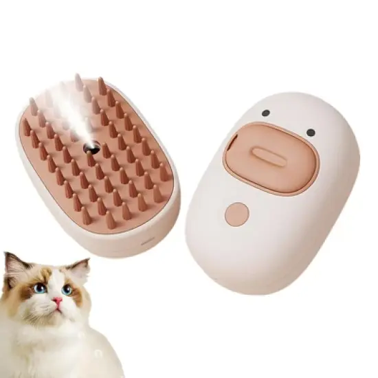 BABYYER Steamy Pet Brush with Release Button and Tank,Pet Spa Brush for Dogs Cats,Self Cleaning Steam Brush for Removing Tangled and Loose Hair image {6}