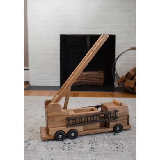 Remley Kids Wooden Toy Firetruck with Ladders image {1}