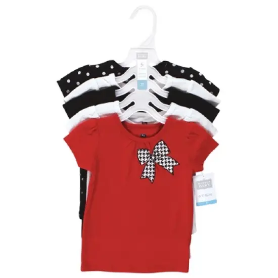 Hudson Baby Girl Short Sleeve T-Shirts, Houndstooth Red image {1}