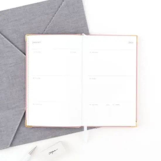 Sugar Paper Essentials 2024 Planner 8.5"x6.5" Casebound Weekly/Monthly Pink image {6}