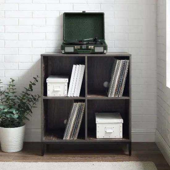 Jacobsen Record Storage Cube Bookshelf Brown Ash - Crosley image {5}
