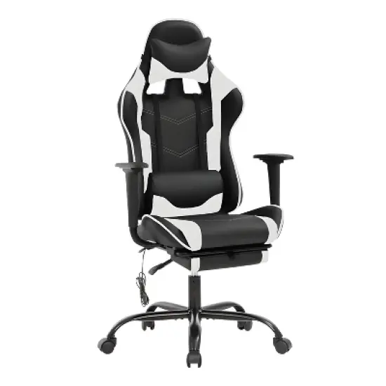 BestMassage Racing Gaming Chair Office Massage Chair with Massage Function Lumbar Support PU Leather for Adult image {13}