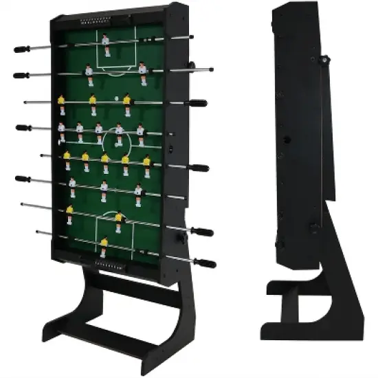 Sunnydaze Indoor Space-Saving Folding Family Foosball Soccer Game Table with Manual Scorers - 48" - Black image {9}