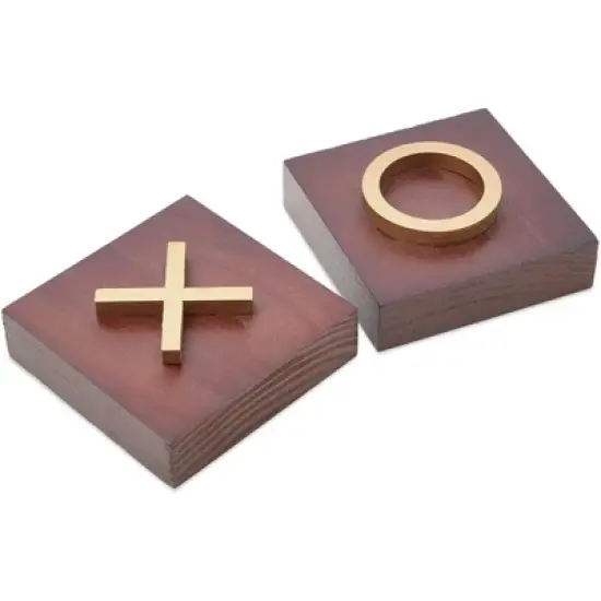 Juvale 10 Pieces Wooden Tic Tac Toe Board Game for Kids and Adults, 9.5 x 9.5 in image {3}