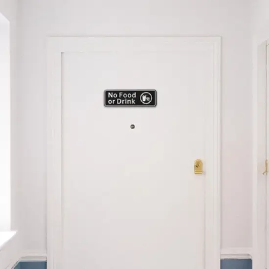 Unique Bargains Acrylic Self-Adhesive Decor Business No Food or Drink Sign image {5}