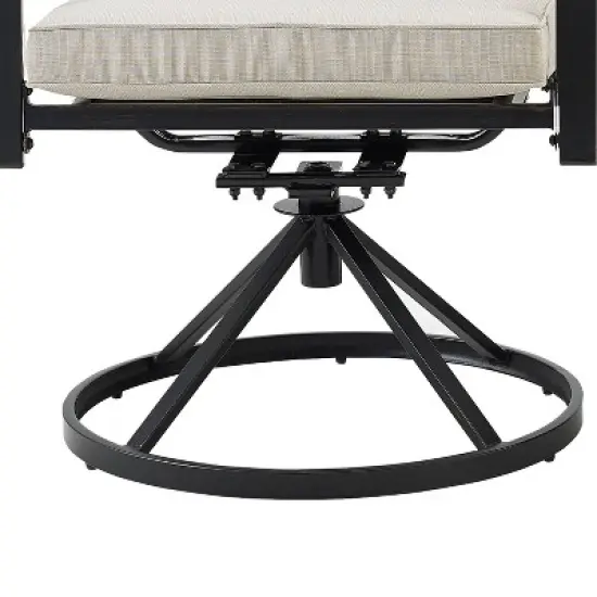 3pc Kaplan Outdoor Steel Bistro Set Oatmeal/Bronze - Crosley image {9}