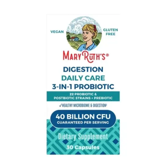 MaryRuth's Daily Digestion Care 3-in-1 Probiotic Capsules - 30ct image {5}