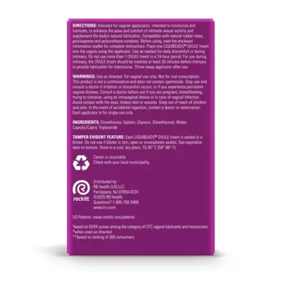 K-Y Liquibeads Vaginal Moisturizer - 6ct image {10}
