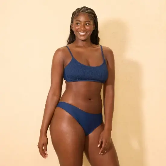 Women's Low-Rise High Leg Cheeky Bikini Bottom - Wild Fable&trade; Navy image {3}