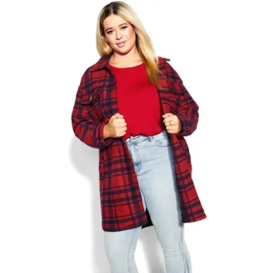 Women's Plus Size Organic Crew Neck Top - red | AVENUE image {9}