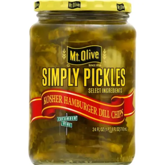 Mt. Olive Simply Pickles Hamburger Dill Chips - 24 fl oz image {6}