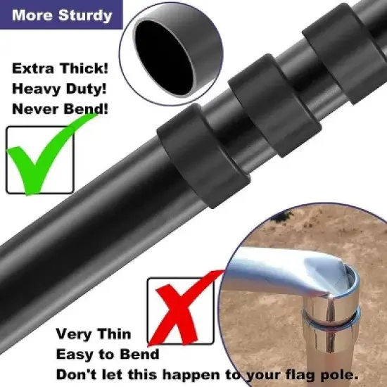 30 ft. Aluminum Telescopic Flag Pole Kit Flagpole 3'x5' US Flag & Ball Top for Commercial Residential Outdoor image {3}