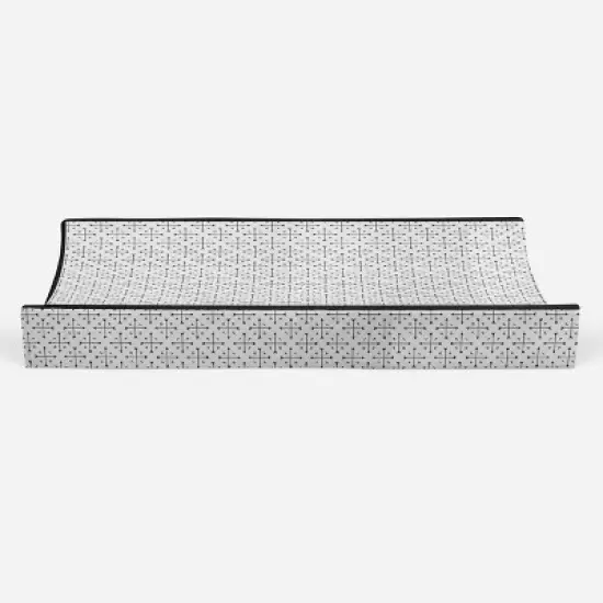Bacati - Love Quilted Muslin Changing Pad Cover Black image {4}