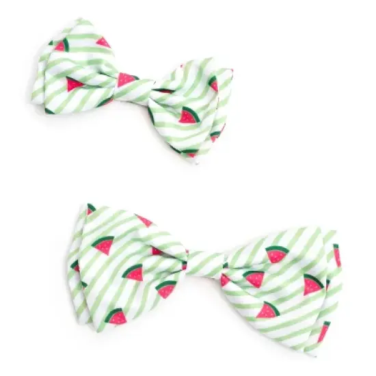 The Worthy Dog Stripe Watermelon Bow Tie Accessory image {2}
