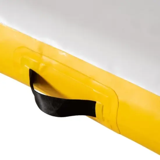 Outsunny 6' x 6' Water Inflatable Floating Dock, Rafting Platform Island, Large Mat  with Air Pump & Backpack, for Pool, Beach, Ocean, Yellow image {5}